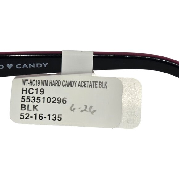 Hard Candy Womens HC19 Rectangular Eyeglass Frames Black/Magenta 52-16-135 - Picture 10 of 10